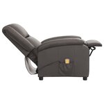vidaXL Fauteuil de massage gris cuir véritable