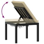 vidaXL Ensemble de banc de jardin avec coussins 4 Pièces noir