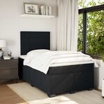vidaXL Sommier à lattes de lit avec matelas Noir 120x200 cm Velours