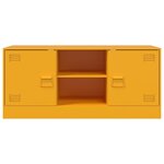 vidaXL Meuble TV jaune moutarde 99x39x44 cm acier