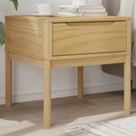 vidaXL Table de chevet FLORO marron cire 55x55x54 cm pin massif