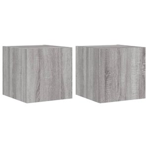 vidaXL Meubles TV muraux et lumières LED 2Pièces sonoma gris 30 5x35x30cm