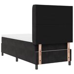 Lit à ressort avec matelas vidaXL Noir 100x200 cm Velours