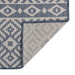 vidaXL Tapis à tissage plat d'extérieur 80x150 cm Rayures bleues