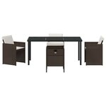 vidaXL Ensemble de salle à manger pour jardin 5 Pièces Marron polyrotin