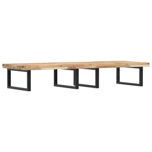 vidaXL Étagère de vasque murale acier et bois massif d'acacia