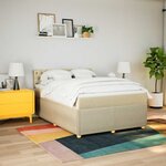 vidaXL Sommier à lattes de lit avec matelas Crème 160x200 cm Tissu