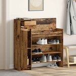 vidaXL Meuble à chaussures avec tiroir Bois ancien 100.5 x 28 x 100 cm