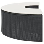 vidaXL Tabouret de jardin avec coussin noir résine tressée