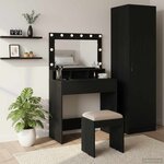 vidaXL Table de Toilette avec étagère Chêne noir 75 5 x 41 x 135 cm