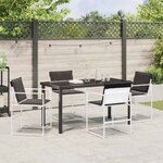 vidaXL Ensemble de salle à manger pour jardin 5 Pièces Blanc