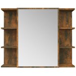 vidaXL Armoire à miroir de salle de bain Chêne fumé 80x20 5x64 cm Bois
