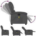 vidaXL Fauteuil de massage inclinable électrique gris similicuir