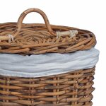 vidaXL Panier à Linge 2 Pièces Marron Rattan Kubu