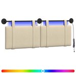 vidaXL Tête de lit suspendue Crème Tissu