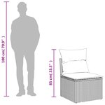 vidaXL Salon de jardin 10 Pièces avec coussins noir résine tressée