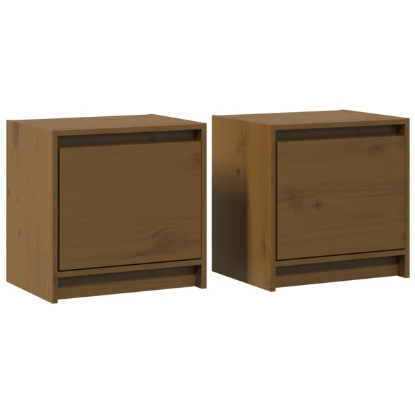 vidaXL Tables de chevet 2 Pièces Marron miel 40x30 5x40 cm Bois de pin