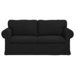 vidaXL Canapé Noir 215 x 82 x 80 cm tissu