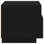 vidaXL Table de chevet avec lumières LED noir 40x39x37 cm