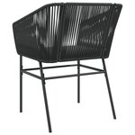 vidaXL Chaises de jardin lot de 2 avec coussins noir résine tressée