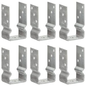 vidaXL Piquets de clôture 6 Pièces Argenté 8x6x15 cm Acier galvanisé