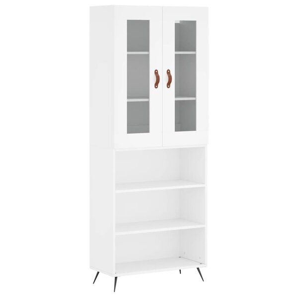 vidaXL Buffet haut Blanc 69 5x34x180 cm Bois d'ingénierie