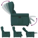 vidaXL Fauteuil inclinable vert foncé tissu