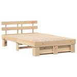 vidaXL Cadre de lit avec tête de lit Marron 140 x 190 cm Pin massif