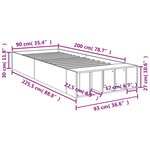 vidaXL Cadre de lit sans matelas gris béton 90x200 cm