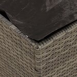 vidaXL Coffre de rangement Gris et bleu marine Coussins en ratán et en tissu