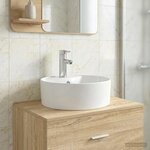 vidaXL Lavabo de salle de bains Chrome 40 5 x 40 5 x 15 cm métal