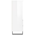 vidaXL Buffet haut Blanc brillant 40x36x110 cm Bois d'ingénierie