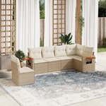 vidaXL Salon de jardin avec coussins 6 Pièces beige résine tressée