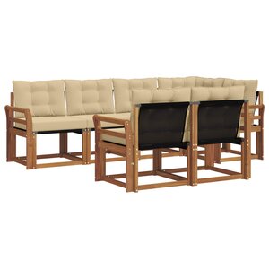 vidaXL Ensemble de canapés d'extérieur 7 pc Naturel et Beige