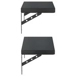 vidaXL Étagères murales 2 Pièces 50x23 5 cm noir acier inoxydable