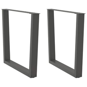 vidaXL Pieds de table à manger en forme de V  2 pièces  anthracite  80 x (72-73 3) cm  acier