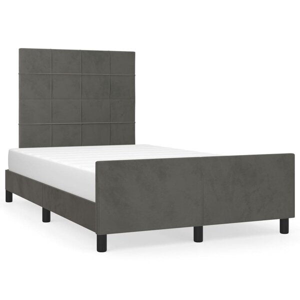 vidaXL Cadre de lit sans matelas gris foncé 120x200 cm velours