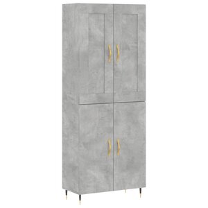 vidaXL Buffet haut Gris béton 69 5x34x180 cm Bois d'ingénierie