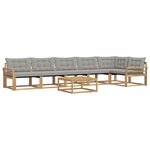 vidaXL Ensemble de canapés d'extérieur 7 pc Blanc et gris clair