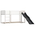 vidaXL Lit superposé sans matelas avec toboggan blanc noir 80x200 cm