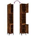 vidaXL Armoire de bain chêne fumé 30x30x190 cm bois d'ingénierie