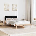 vidaXL Cadre de lit Marron et noir 120 x 190 cm Bois massif en pin