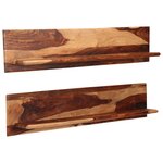 vidaXL Étagères murales 2 Pièces 118 x 26 x 20 cm Bois de Sesham massif