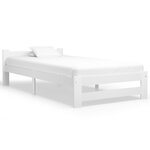 vidaXL Cadre de lit Blanc Bois de pin massif 90x200 cm