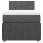 vidaXL Sommier à lattes de lit avec matelas Gris foncé 80x200 cm Tissu