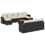 vidaXL Salon de jardin 11 Pièces avec coussins noir résine tressée