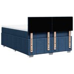 vidaXL Sommier à lattes de lit avec matelas Bleu 140x200 cm Tissu
