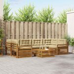 vidaXL Ensemble de canapés d'extérieur 7 Pièces Naturel et Beige