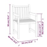 vidaXL Ensemble à manger de jardin 3 Pièces Bois de teck massif