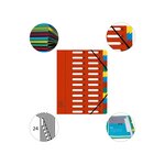 Trieur Harmonika® À Fenêtres Avec Élastiques Véritable Carte Lustrée 24 Compartiments - Rouge - X 4 - Exacompta